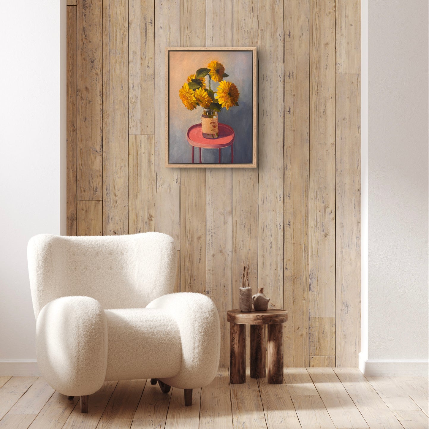 Honey Jar with Sunflowers