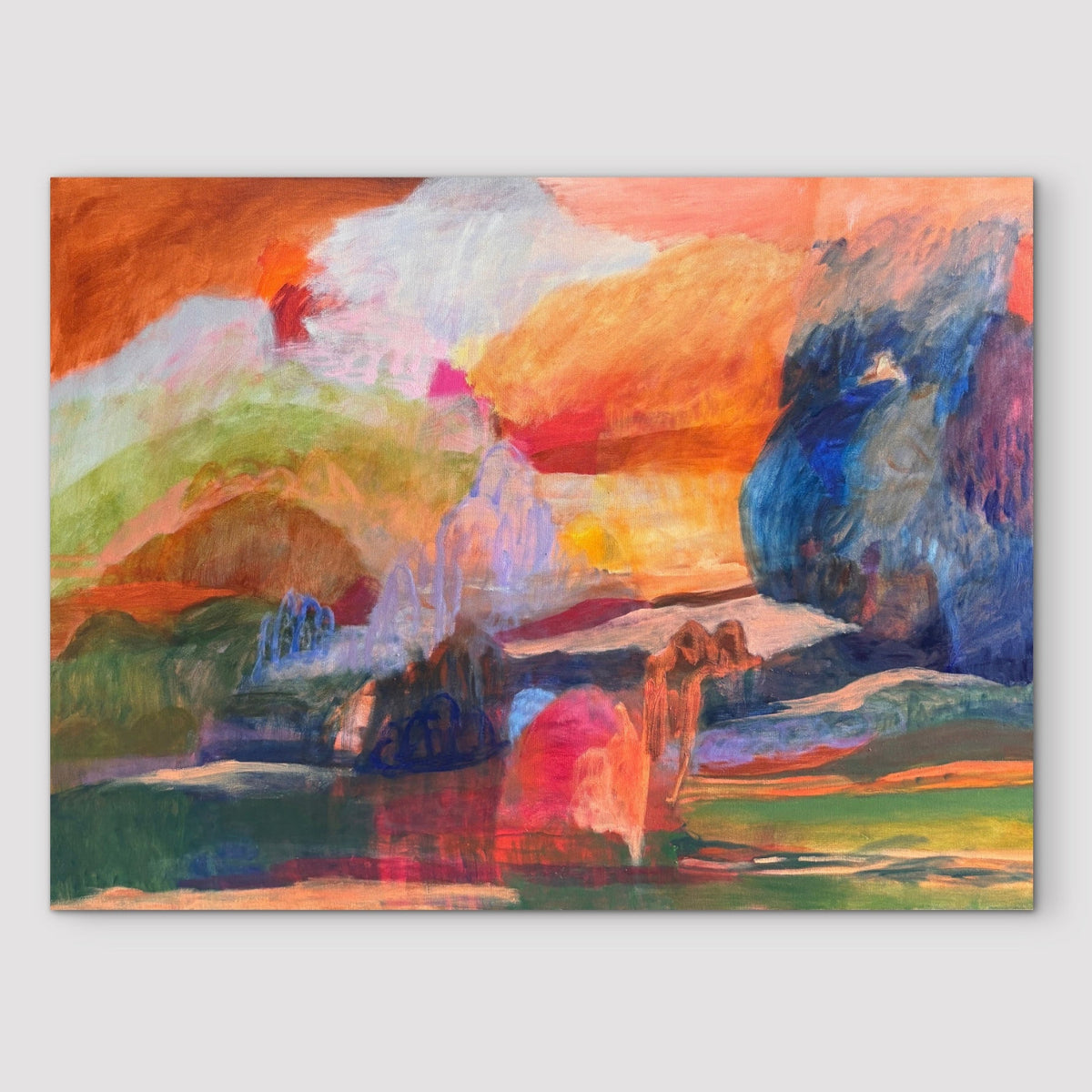 bright abstract landscape painting