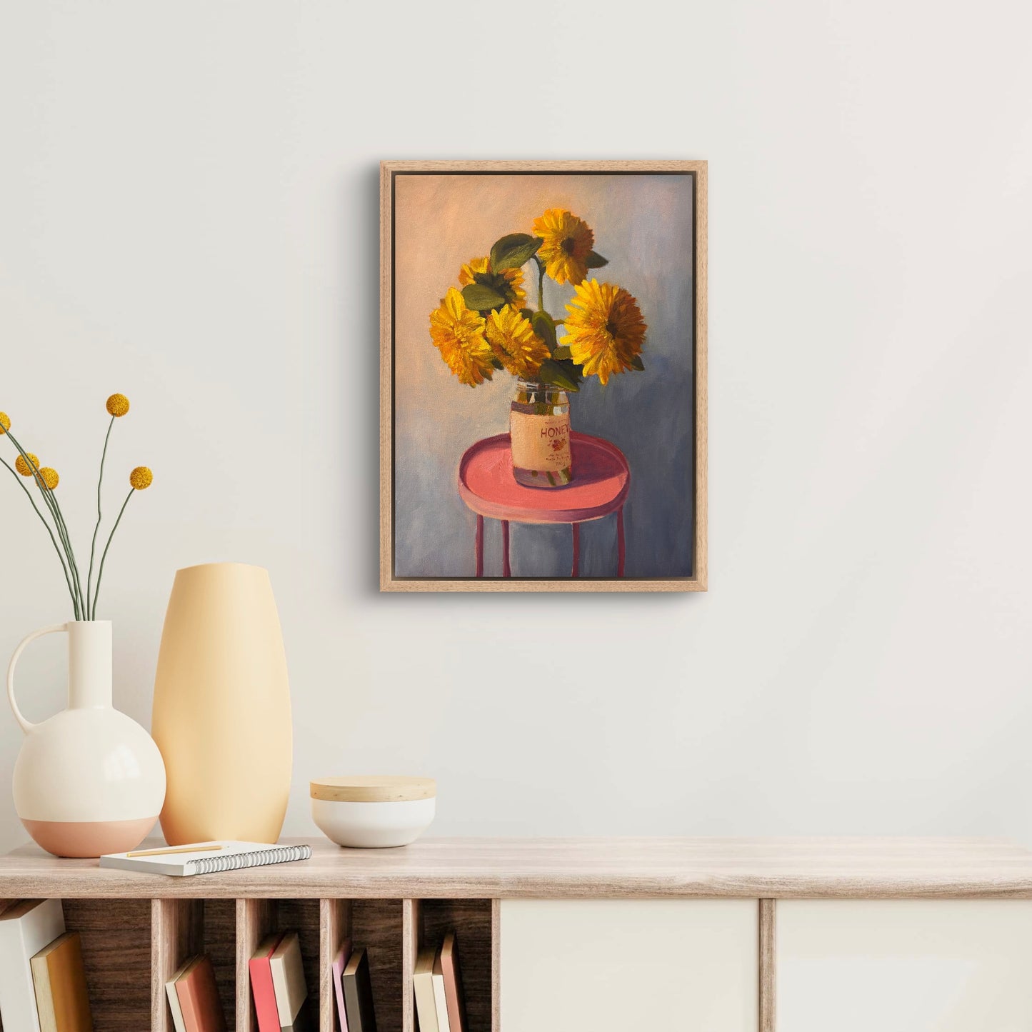 Honey Jar with Sunflowers