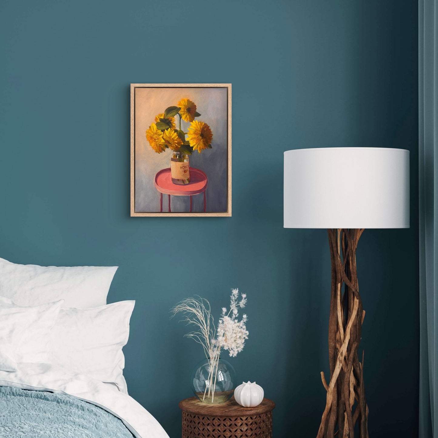 Honey Jar with Sunflowers